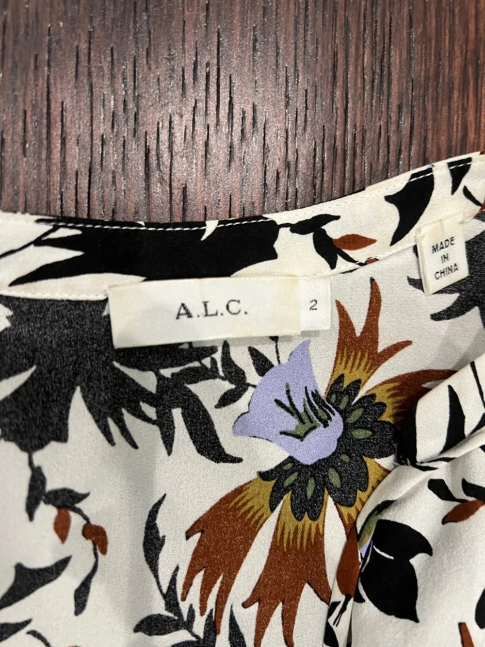 Sleeveless Floral Button-Front Top in White by A.L.C. - Picture 2 of 3